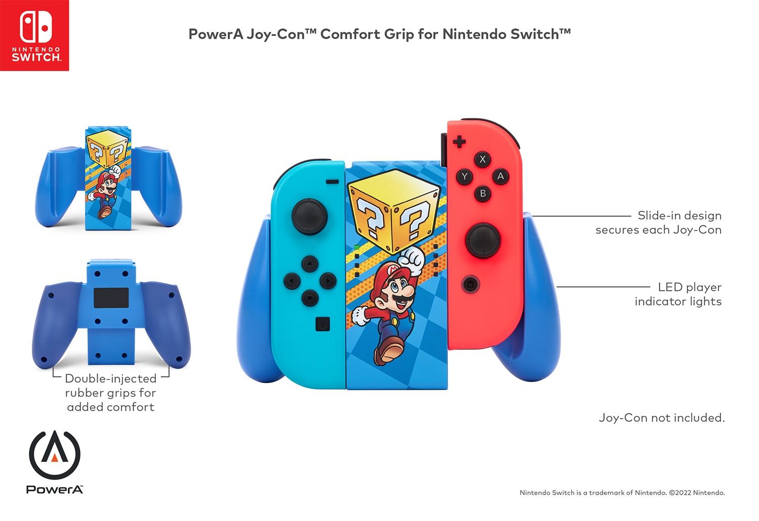 Suport controller Joy-Con POWERA Comfort Grip Mystery Block Mario
